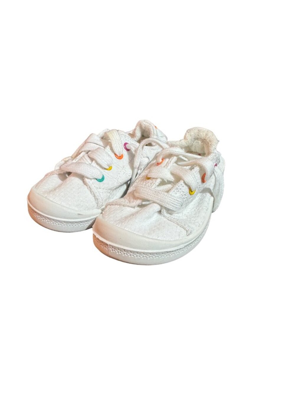 Wonder Nation White Toddler Sneakers With Rainbow Embroidery